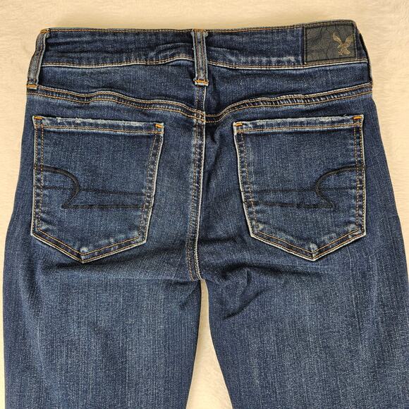 American Eagle Jeans Size 2 Womens Super Stretch Jegging Distressed Raw Hem - Picture 5 of 16